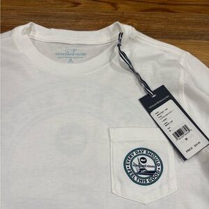 Vineyard Vines White Long Sleeve Shirt with Logo